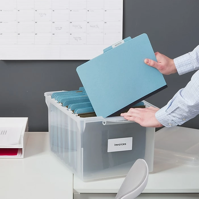 TRU RED™ Store & Slide Hanging File Box, Latch Lid, Letter/Legal Size, Clear, 4/Carton (TR57621CT) 8 TRU RED™ Store & Slide Hanging File Box, Latch Lid, Letter/Legal Size, Clear, 4/Carton (TR57621CT) - Image 6