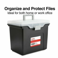 TRU RED™ Portable File Tote, Letter Size, Black, 4/Carton (TR57622CT)