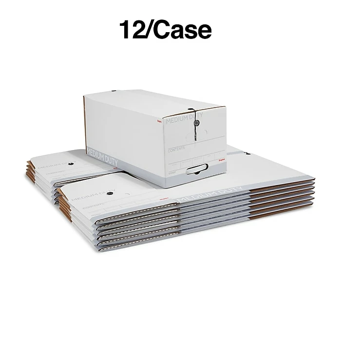 Staples Medium Duty File Box, String And Button Lid, Letter, White/Gray, 12/Case (TR59221) 10 Staples Medium Duty File Box, String And Button Lid, Letter, White/Gray, 12/Case (TR59221) - Image 8