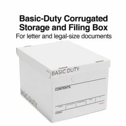 Staples File Box, Lift Off Lid, Letter/Legal, White/Black, 20/Case (TR59212)