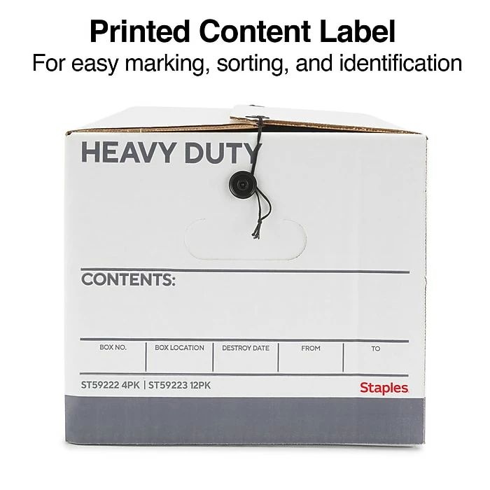 Staples Heavy Duty File Box, String And Button Lid, Letter, White/Gray, 12/Case (TR59223) 6 Staples Heavy Duty File Box, String And Button Lid, Letter, White/Gray, 12/Case (TR59223) - Image 4