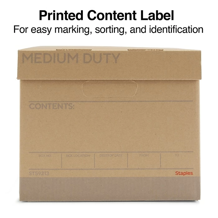 Staples Medium Duty File Box, Lift Off Lid, Letter/Legal, Brown/Gray, 12/Carton (TR59213) 6 Staples Medium Duty File Box, Lift Off Lid, Letter/Legal, Brown/Gray, 12/Carton (TR59213) - Image 4