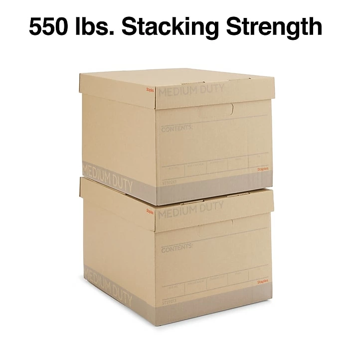 Staples Medium Duty File Box, Lift Off Lid, Letter/Legal, Brown/Gray, 12/Carton (TR59213) 5 Staples Medium Duty File Box, Lift Off Lid, Letter/Legal, Brown/Gray, 12/Carton (TR59213) - Image 3