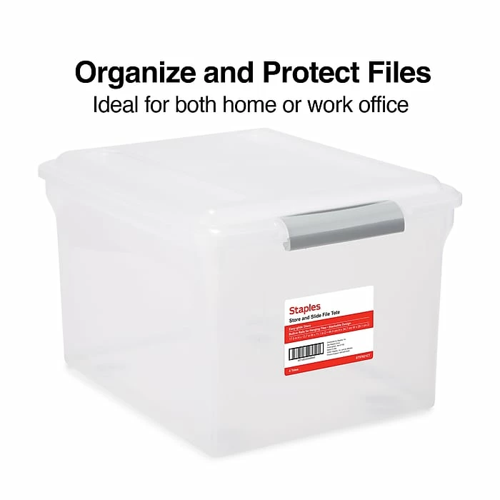 TRU RED™ Store & Slide Hanging File Box, Latch Lid, Letter/Legal Size, Clear, 4/Carton (TR57621CT) 3 TRU RED™ Store & Slide Hanging File Box, Latch Lid, Letter/Legal Size, Clear, 4/Carton (TR57621CT)