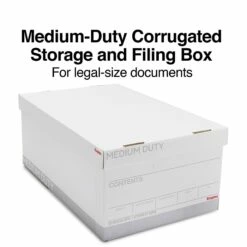 Staples Medium Duty File Box, Lift Off Lid, Legal, White/Gray, 4/Carton (TR59216)