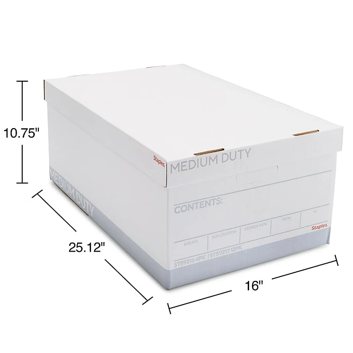 Staples Medium Duty File Box, Lift Off Lid, Legal, White/Gray, 12/Carton (TR59217) 7 Staples Medium Duty File Box, Lift Off Lid, Legal, White/Gray, 12/Carton (TR59217) - Image 5
