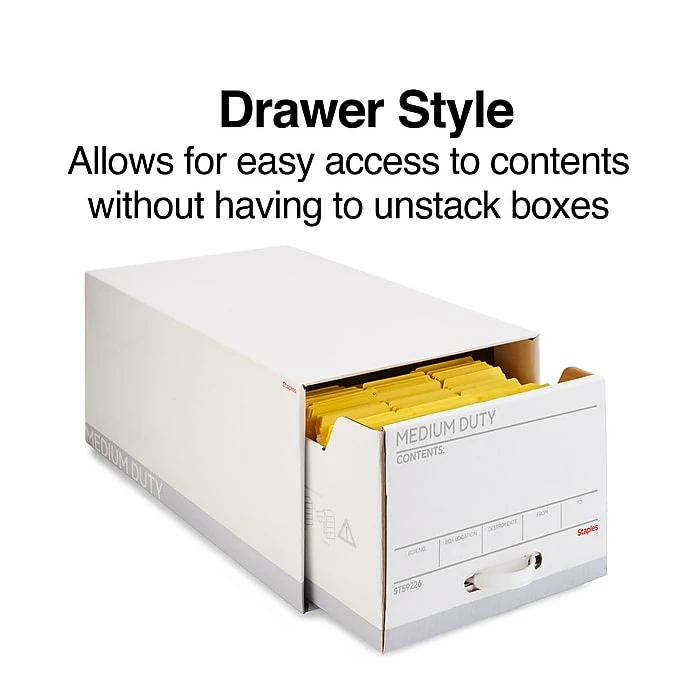 Staples Medium Duty File Drawers, Letter, White/Gray, 6/Carton (TR59225) 4 Staples Medium Duty File Drawers, Letter, White/Gray, 6/Carton (TR59225) - Image 2