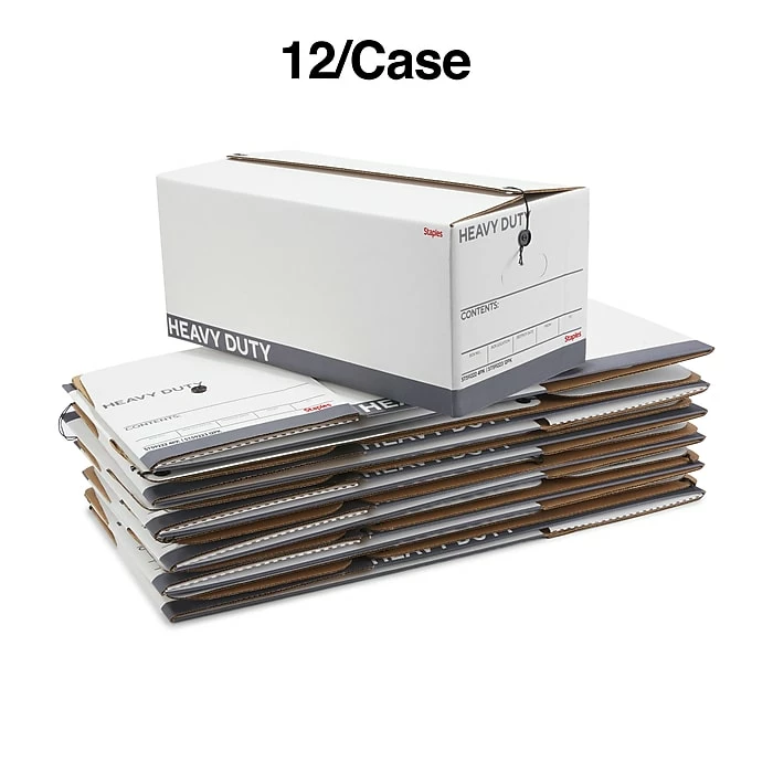 Staples Heavy Duty File Box, String And Button Lid, Letter, White/Gray, 12/Case (TR59223) 10 Staples Heavy Duty File Box, String And Button Lid, Letter, White/Gray, 12/Case (TR59223) - Image 8