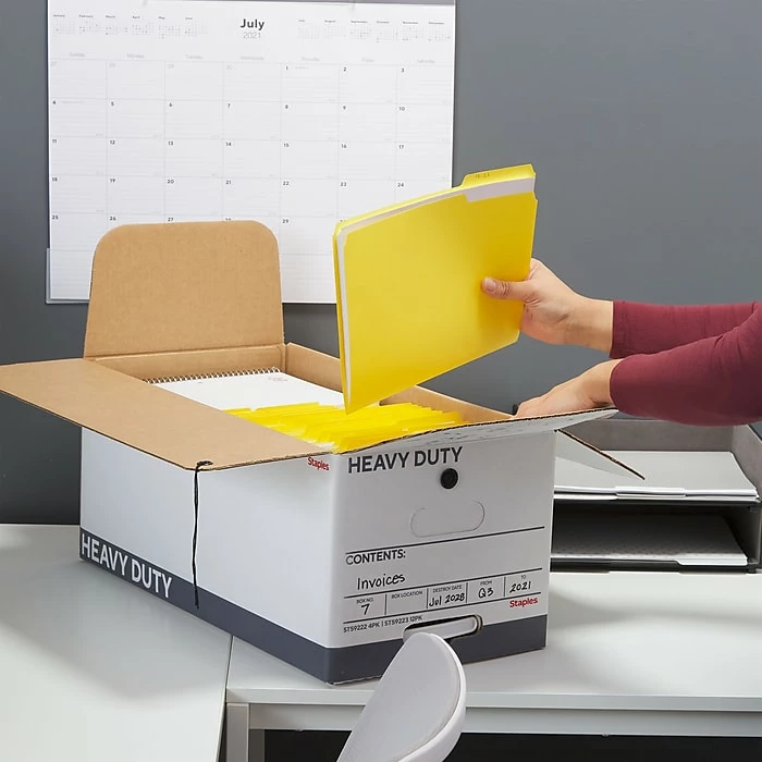 Staples Heavy Duty File Box, String And Button Lid, Letter, White/Gray, 12/Case (TR59223) 8 Staples Heavy Duty File Box, String And Button Lid, Letter, White/Gray, 12/Case (TR59223) - Image 6