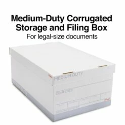 Staples Medium Duty File Box, Lift Off Lid, Legal, White/Gray, 12/Carton (TR59217)