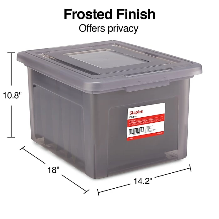 TRU RED™ Hanging File Box, Snap Lid, Letter/Legal Size, Frost Gray, 4/Carton (TR57623CT) 7 TRU RED™ Hanging File Box, Snap Lid, Letter/Legal Size, Frost Gray, 4/Carton (TR57623CT) - Image 5