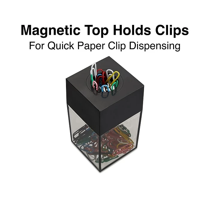 Staples Magnetic Paper Clip Dispenser, Clear/Black (10590) 4 Staples Magnetic Paper Clip Dispenser, Clear/Black (10590) - Image 2