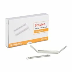 Staples Prong Fasteners, 2.75"W, Silver, 50/Pack (44408)