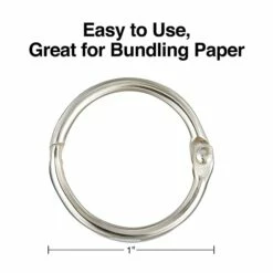 Staples Book Rings, 1", Silver, 100/Pack (44418) 7 Staples Book Rings, 1", Silver, 100/Pack (44418) -STAPLES Sales s1225562 sc7