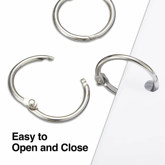 Staples Book Rings, 1", Silver, 100/Pack (44418) 5 Staples Book Rings, 1", Silver, 100/Pack (44418) - Image 3