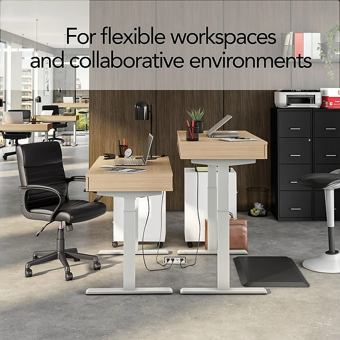 Union & Scale™ Essentials 30"-46"H Adjustable Standing Desk, Natural (UN60416-CC) 6 Union & Scale™ Essentials 30"-46"H Adjustable Standing Desk, Natural (UN60416-CC) - Image 4