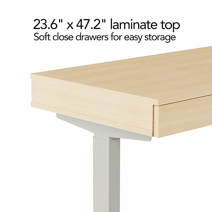 Union & Scale™ Essentials 30"-46"H Adjustable Standing Desk, Natural (UN60416-CC) 5 Union & Scale™ Essentials 30"-46"H Adjustable Standing Desk, Natural (UN60416-CC) - Image 3