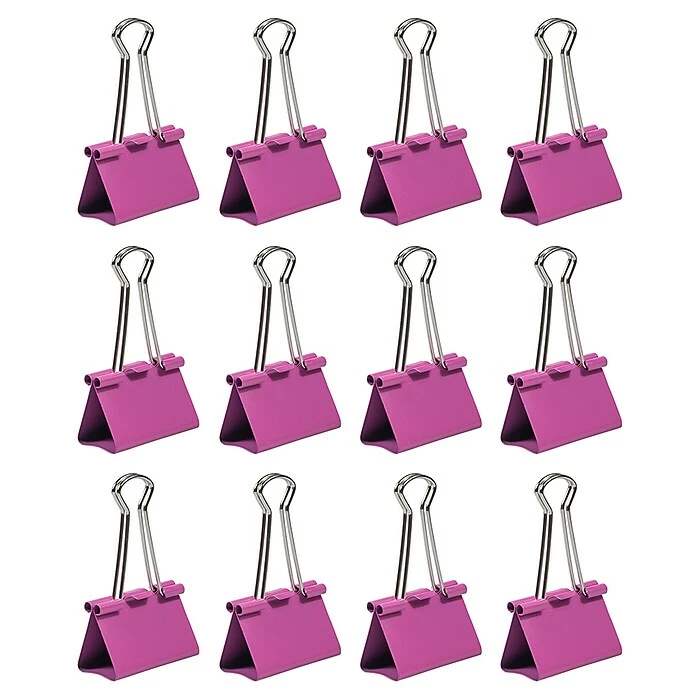 JAM Paper® Colorful Binder Clips, Large, 1 1/2 Inch (41mm), Pink Binderclips, 12/Pack (340BCpi) 7 JAM Paper® Colorful Binder Clips, Large, 1 1/2 Inch (41mm), Pink Binderclips, 12/Pack (340BCpi) - Image 5