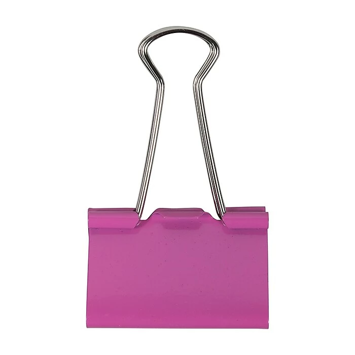 JAM Paper® Colorful Binder Clips, Large, 1 1/2 Inch (41mm), Pink Binderclips, 12/Pack (340BCpi) 4 JAM Paper® Colorful Binder Clips, Large, 1 1/2 Inch (41mm), Pink Binderclips, 12/Pack (340BCpi) - Image 2