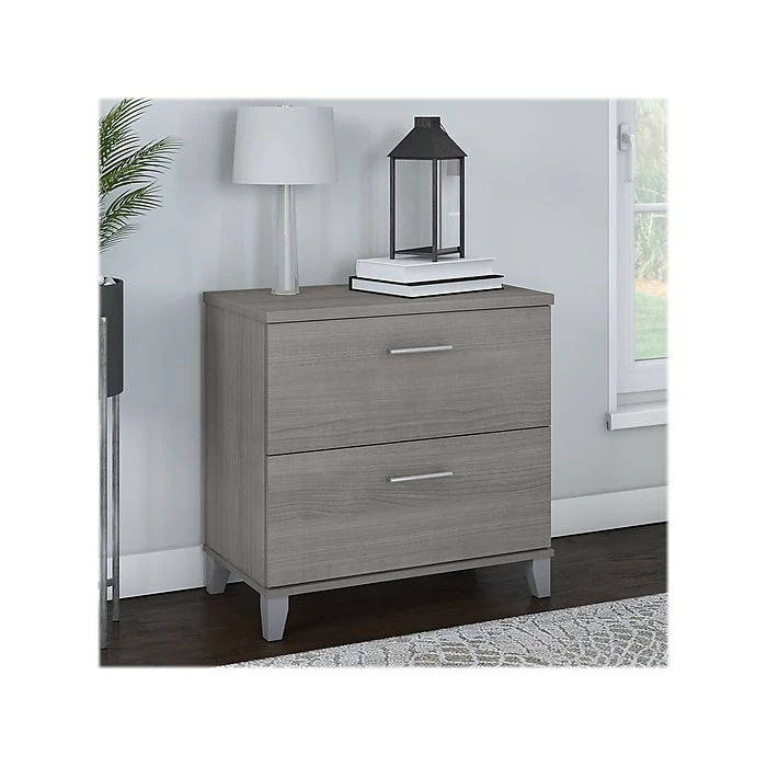 Bush Furniture Somerset 2-Drawer Lateral File Cabinet, Letter/Legal, Platinum Gray, 30" (WC81280) 4 Bush Furniture Somerset 2-Drawer Lateral File Cabinet, Letter/Legal, Platinum Gray, 30" (WC81280) - Image 2