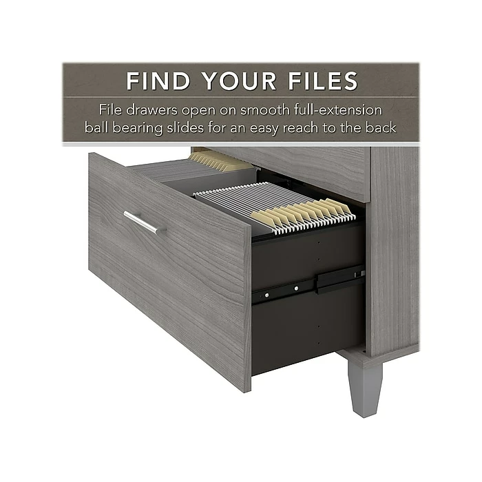 Bush Furniture Somerset 2-Drawer Lateral File Cabinet, Letter/Legal, Platinum Gray, 30" (WC81280) 5 Bush Furniture Somerset 2-Drawer Lateral File Cabinet, Letter/Legal, Platinum Gray, 30" (WC81280) - Image 3