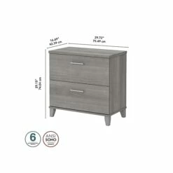 Bush Furniture Somerset 2-Drawer Lateral File Cabinet, Letter/Legal, Platinum Gray, 30" (WC81280) 14 Bush Furniture Somerset 2-Drawer Lateral File Cabinet, Letter/Legal, Platinum Gray, 30" (WC81280) -STAPLES Sales sp101211524 sc7