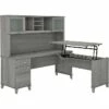 Bush Furniture Somerset 35"-41" Adjustable Desk With Hutch, Platinum Gray (SET015PG) 1 Bush Furniture Somerset 35"-41" Adjustable Desk With Hutch, Platinum Gray (SET015PG) -STAPLES Sales sp101294776 sc7