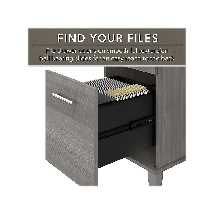 Bush Furniture Somerset 35"-41" Adjustable Desk With Hutch, Platinum Gray (SET015PG) 7 Bush Furniture Somerset 35"-41" Adjustable Desk With Hutch, Platinum Gray (SET015PG) - Image 5