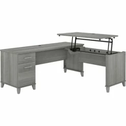 Bush Furniture Somerset 35"-41" Adjustable Desk, Platinum Gray (SET014PG)