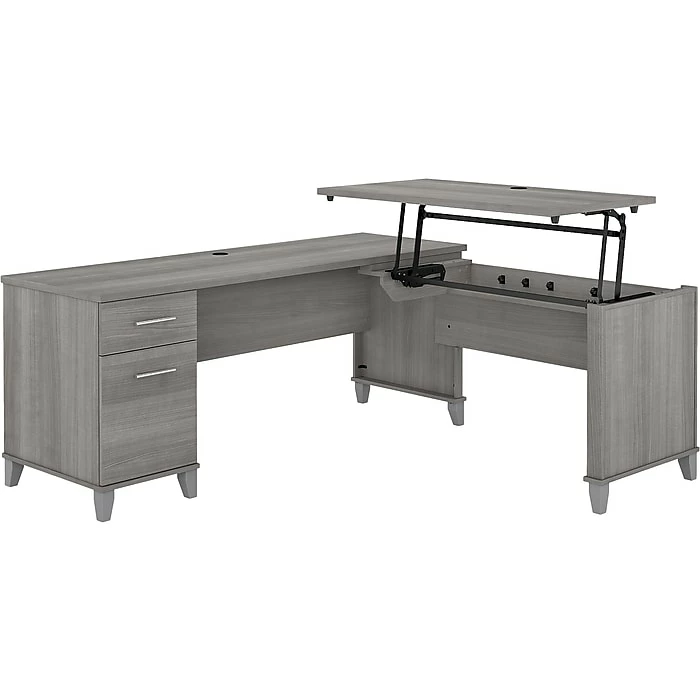 Bush Furniture Somerset 35"-41" Adjustable Desk, Platinum Gray (SET014PG) 3 Bush Furniture Somerset 35"-41" Adjustable Desk, Platinum Gray (SET014PG)