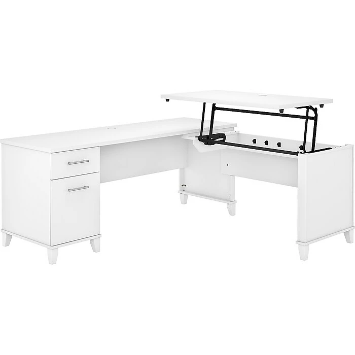 Bush Furniture Somerset 35"-41" Adjustable Desk, White (SET014WH) 3 Bush Furniture Somerset 35"-41" Adjustable Desk, White (SET014WH)