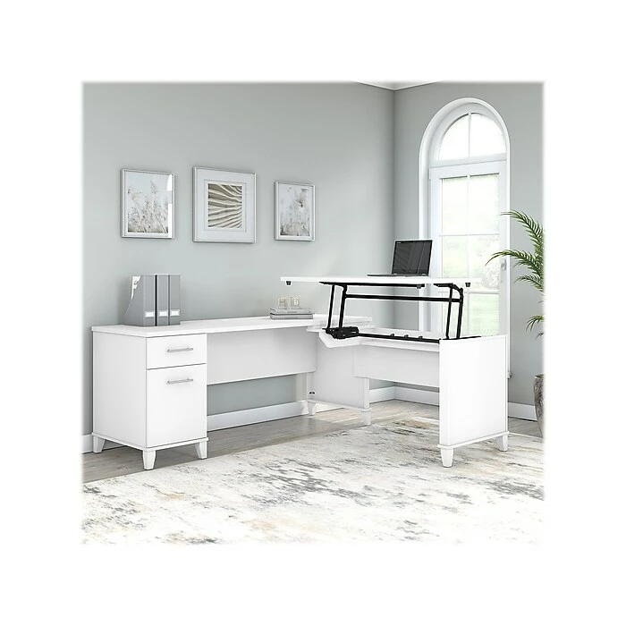Bush Furniture Somerset 35"-41" Adjustable Desk, White (SET014WH) 4 Bush Furniture Somerset 35"-41" Adjustable Desk, White (SET014WH) - Image 2