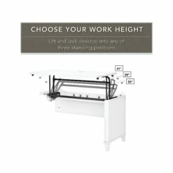 Bush Furniture Somerset 35"-41" Adjustable Desk, White (SET014WH) 11 Bush Furniture Somerset 35"-41" Adjustable Desk, White (SET014WH) -STAPLES Sales sp101294863 sc7
