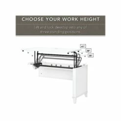 Bush Furniture Somerset 72"W 3-Position Sit To Stand L-Shaped Desk With Hutch And File Cabinet, White (SET016WH) -STAPLES Sales sp101295410 sc7