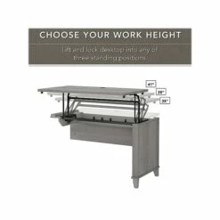 Bush Furniture Somerset 72"W 3-Position Sit To Stand L-Shaped Desk With Hutch And File Cabinet, Platinum Gray (SET016PG) 9 Bush Furniture Somerset 72"W 3-Position Sit To Stand L-Shaped Desk With Hutch And File Cabinet, Platinum Gray (SET016PG) -STAPLES Sales sp101295695 sc7