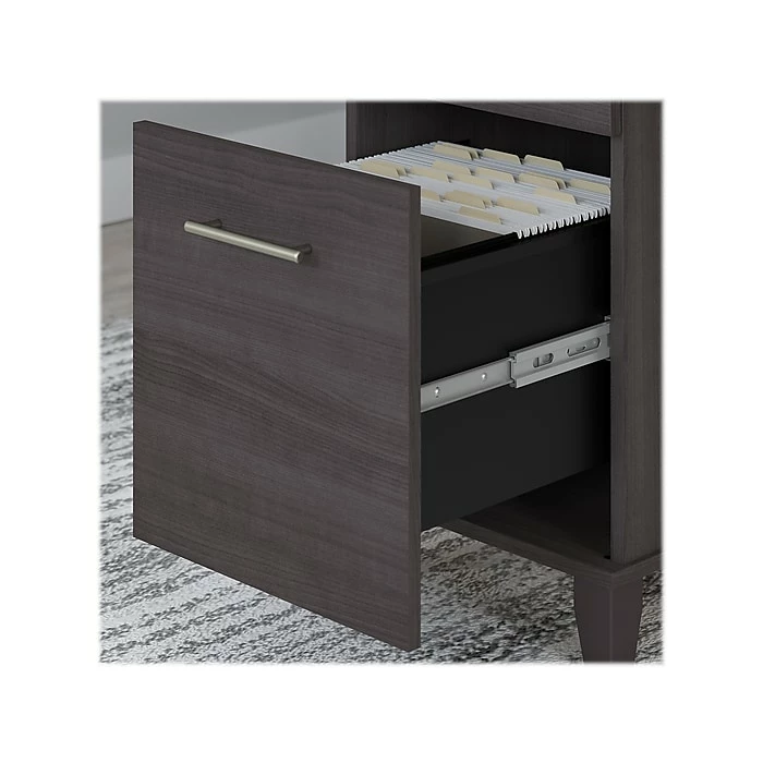 Bush Furniture Somerset 72W 3 Position Sit To Stand L Shaped Desk, Storm Gray (SET014SG) 7 Bush Furniture Somerset 72W 3 Position Sit To Stand L Shaped Desk, Storm Gray (SET014SG) - Image 5