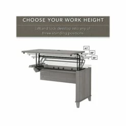 Bush Furniture Somerset 72"W 3-Position Sit To Stand L-Shaped Desk With Hutch And Bookcase, Platinum Gray (SET017PG) 9 Bush Furniture Somerset 72"W 3-Position Sit To Stand L-Shaped Desk With Hutch And Bookcase, Platinum Gray (SET017PG) -STAPLES Sales sp101295754 sc7