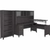Bush Furniture Somerset 72W 3 Position Sit To Stand L Shaped Desk With Hutch And Bookcase, Storm Gray (SET017SG) 1 Bush Furniture Somerset 72W 3 Position Sit To Stand L Shaped Desk With Hutch And Bookcase, Storm Gray (SET017SG) -STAPLES Sales sp101295772 sc7