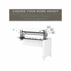 Bush Furniture Somerset 72"W 3-Position Sit To Stand L-Shaped Desk With Hutch And Bookcase, White (SET017WH) 9 Bush Furniture Somerset 72"W 3-Position Sit To Stand L-Shaped Desk With Hutch And Bookcase, White (SET017WH) -STAPLES Sales sp101295801 sc7