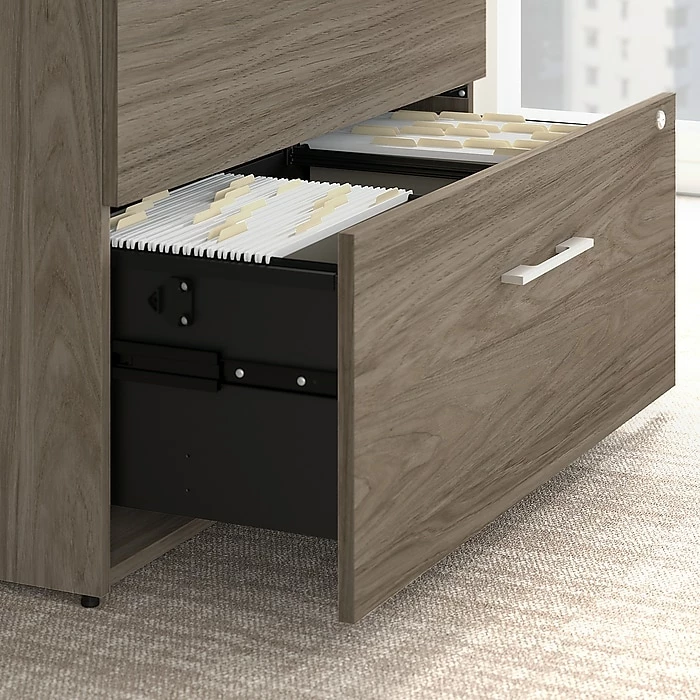 Bush Business Furniture Office 500 2-Drawer Lateral File Cabinet, Locking, Letter/Legal, Modern Hickory, 35.67" (OFF136MHSU) 5 Bush Business Furniture Office 500 2-Drawer Lateral File Cabinet, Locking, Letter/Legal, Modern Hickory, 35.67" (OFF136MHSU) - Image 3