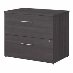 Bush Business Furniture Office 500 2-Drawer Lateral File Cabinet, Locking, Letter/Legal, Storm Gray, 35.67" (OFF136SGSU)