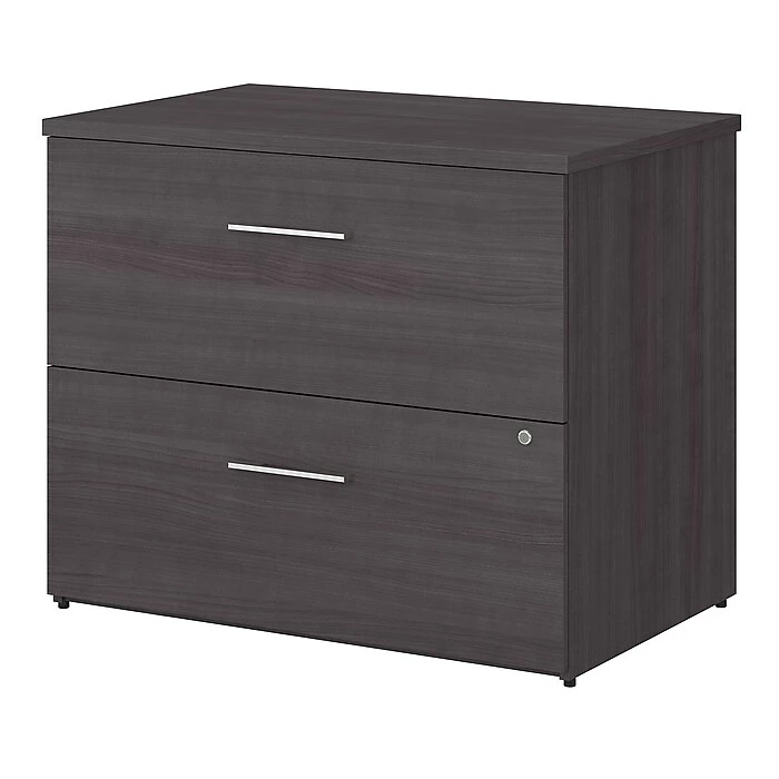 Bush Business Furniture Office 500 2-Drawer Lateral File Cabinet, Locking, Letter/Legal, Storm Gray, 35.67" (OFF136SGSU) 3 Bush Business Furniture Office 500 2-Drawer Lateral File Cabinet, Locking, Letter/Legal, Storm Gray, 35.67" (OFF136SGSU)
