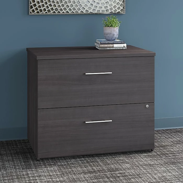 Bush Business Furniture Office 500 2-Drawer Lateral File Cabinet, Locking, Letter/Legal, Storm Gray, 35.67" (OFF136SGSU) 4 Bush Business Furniture Office 500 2-Drawer Lateral File Cabinet, Locking, Letter/Legal, Storm Gray, 35.67" (OFF136SGSU) - Image 2
