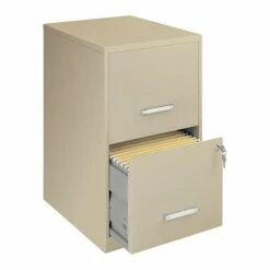 Office Designs 2 Drawer Vertical File Cabinet, Putty/Beige, Letter, 18''D (17369)