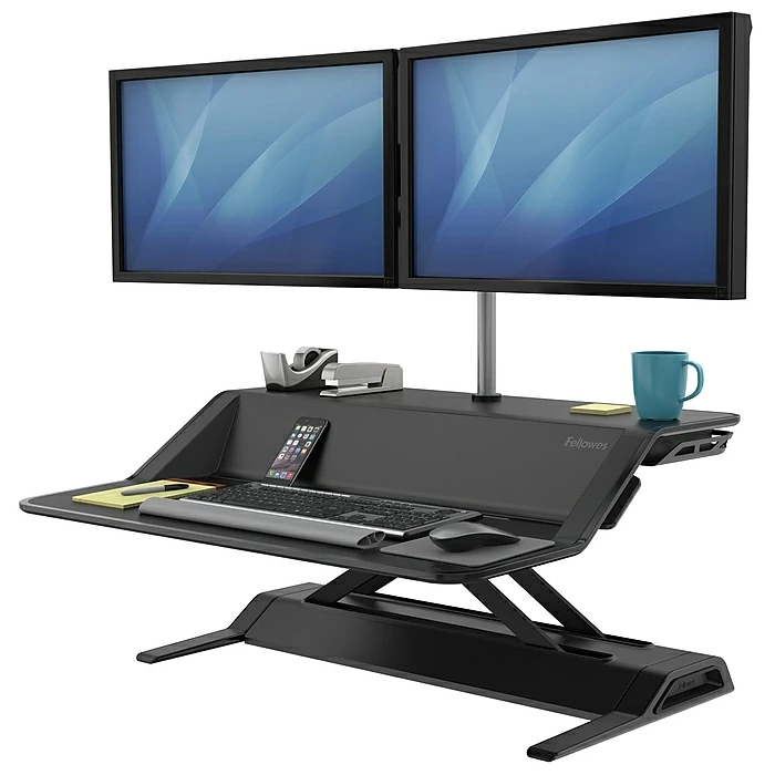 Fellowes Lotus 33" Standing Desk Converter, Black (0007901) 10 Fellowes Lotus 33" Standing Desk Converter, Black (0007901) - Image 8