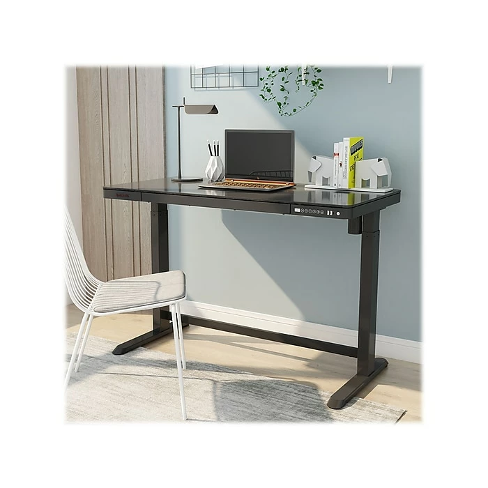 FlexiSpot 28"-48" Glass Adjustable Desk, Black (EG8B-E) 6 FlexiSpot 28"-48" Glass Adjustable Desk, Black (EG8B-E) - Image 4