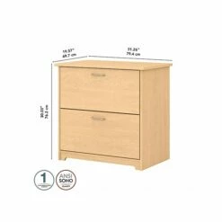 Bush Furniture Cabot 2-Drawer Lateral File Cabinet, Letter/Legal, Natural Maple, 31" (WC31680) 12 Bush Furniture Cabot 2-Drawer Lateral File Cabinet, Letter/Legal, Natural Maple, 31" (WC31680) -STAPLES Sales sp106969380 sc7