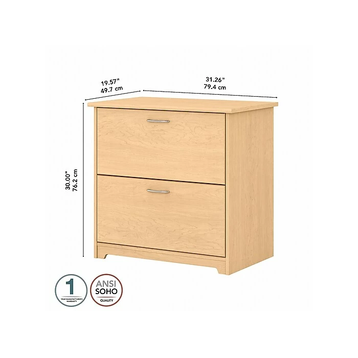 Bush Furniture Cabot 2-Drawer Lateral File Cabinet, Letter/Legal, Natural Maple, 31" (WC31680) 7 Bush Furniture Cabot 2-Drawer Lateral File Cabinet, Letter/Legal, Natural Maple, 31" (WC31680) - Image 5