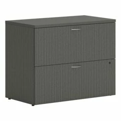 HON Mod 2-Drawer Lateral File Cabinet, Locking, Letter/Legal, Slate Teak, 36" (HONLLF3620L2LS1)