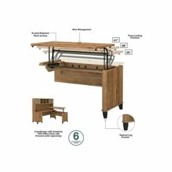 Bush Furniture Somerset Office Desk With 35"-41" Adjustable Return And Hutch, Fresh Walnut (SET015FW) -STAPLES Sales sp108409446 sc7